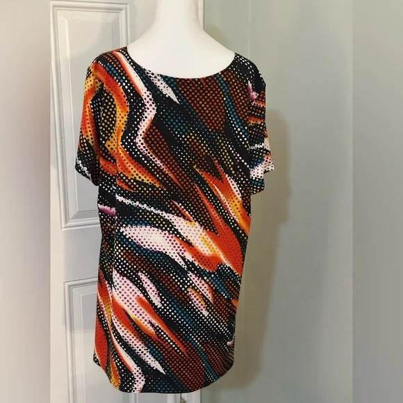 Max & Rina‎ Women's Boho Vibrant Multicolor Print Flowy Tunic Blouse. - Picture 5 of 7